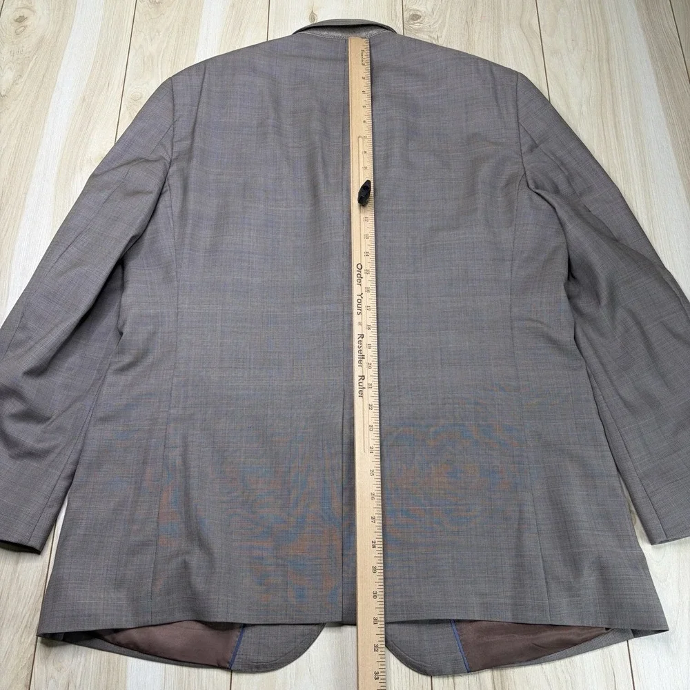 Brooks Brothers 346 Madison Fit Windowpane Glen Plaid Wool Suit Mens 45R 34x29